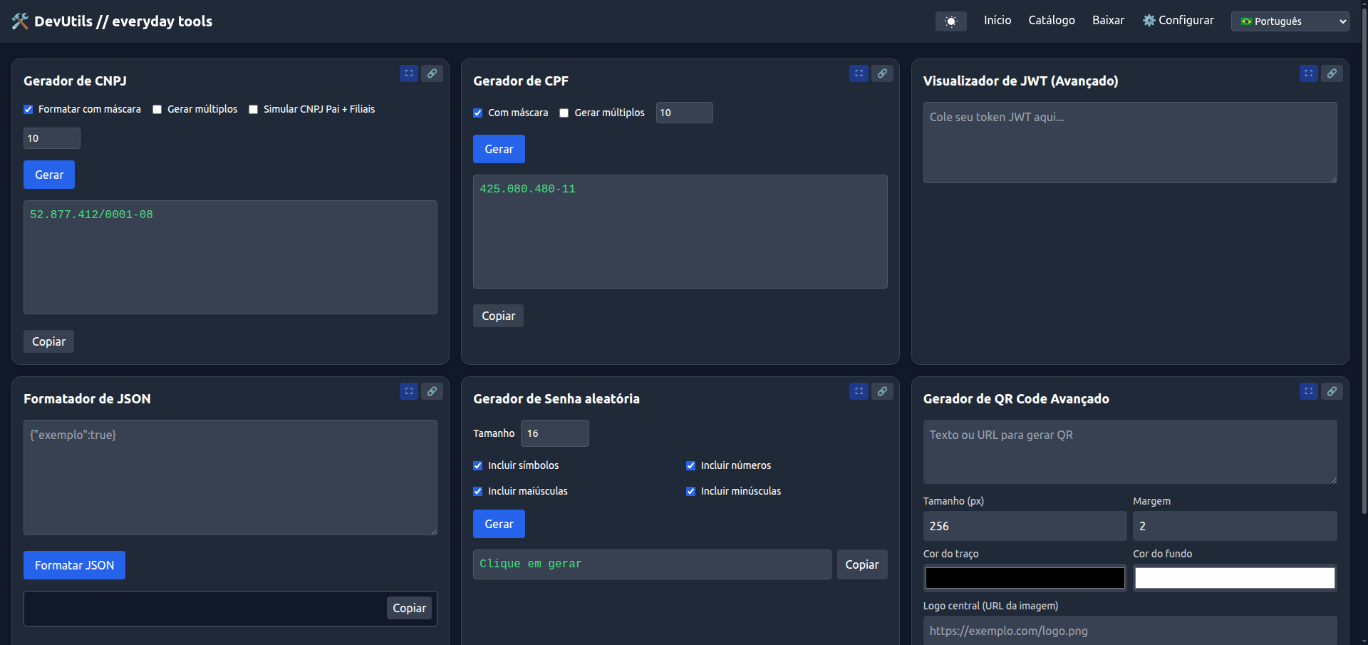 DevUtils.Tools - Plataforma de Ferramentas para Desenvolvedores